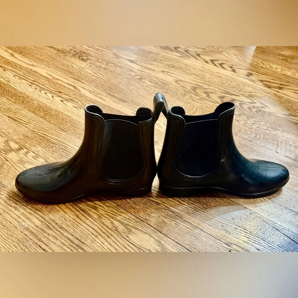 Henry Ferrera Chelsea‎ Rain Boots Womens 9 Black Waterproof Glossy Gorpcore